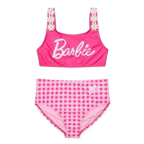 Barbie Girls Bikini Top and Bottoms Swimsuit Set with UPF 50+, 2-Piece, Sizes - Picture 5 of 7